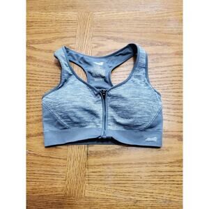 Avia Women's Sports Bra Front Zip, Medium Support, Padded, Size L